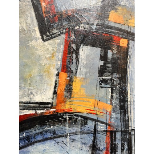 1314 - Farrell Douglas. Abstract, acrylic oil on canvas. Signed L.R. F.E. Douglas. 100 x 76.5cm.