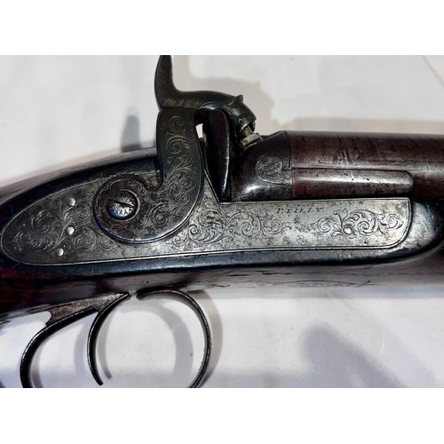 1242 - J C Reilly, 516 High Holburn, London. A double barrelled percussion 10 bore shotgun for wildfowling ... 