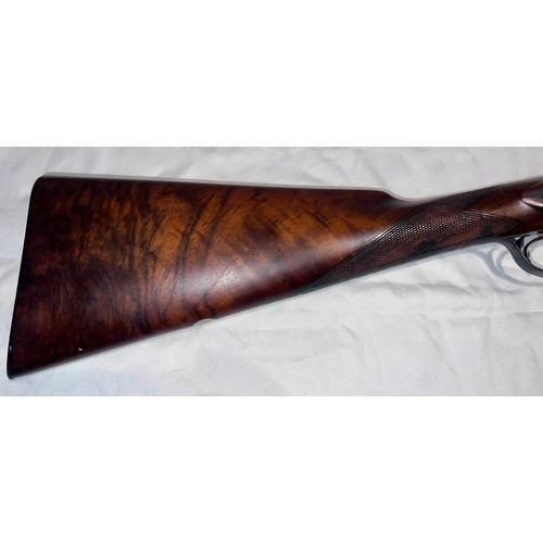 1243 - A mid 19thC, double barrelled side by side percussion shotgun , by Charles Boswell, London with  nic... 