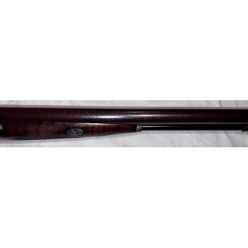 1243 - A mid 19thC, double barrelled side by side percussion shotgun , by Charles Boswell, London with  nic... 