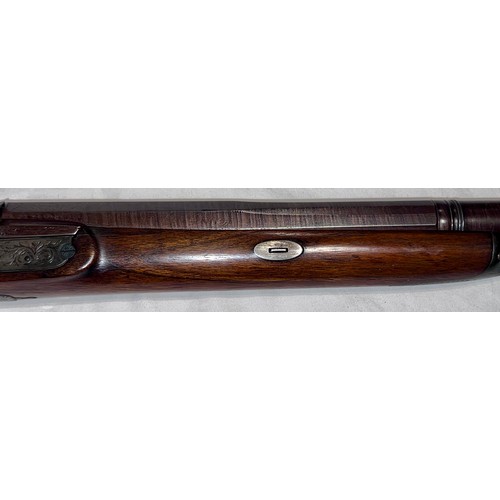 1244 - J C Reilly, Holborn Bars, London single barrelled 14 bore percussion shotgun with Damascus barrel, w... 