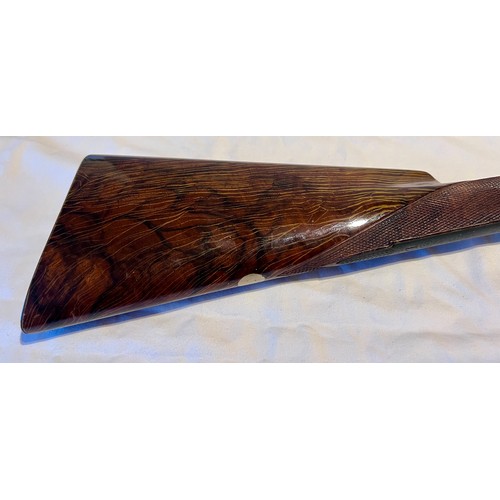 1245 - An Issac Hollis & Sons Pinfire D/B S/G. Late 19thC  with a Damascus barrel, nicely engraved. Both si... 