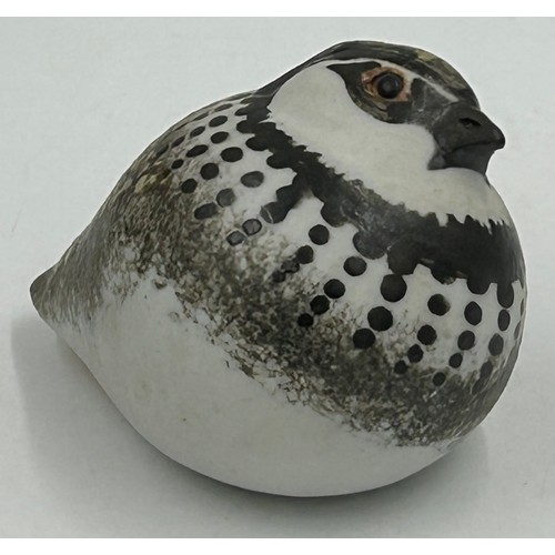 460 - Studio ceramics : Janet Hamer (1932-2014) 'Grey Quail' 7.5cm h with impressed marks to base, a puffi... 