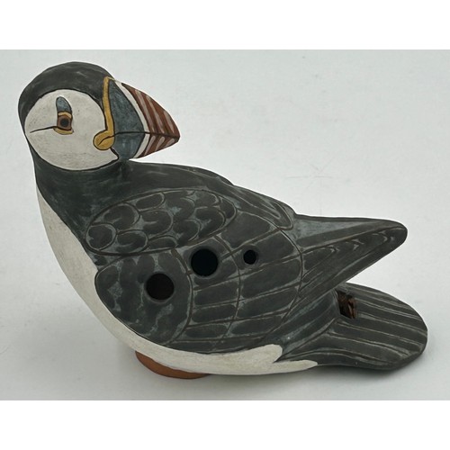 460 - Studio ceramics : Janet Hamer (1932-2014) 'Grey Quail' 7.5cm h with impressed marks to base, a puffi... 