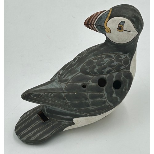 460 - Studio ceramics : Janet Hamer (1932-2014) 'Grey Quail' 7.5cm h with impressed marks to base, a puffi... 