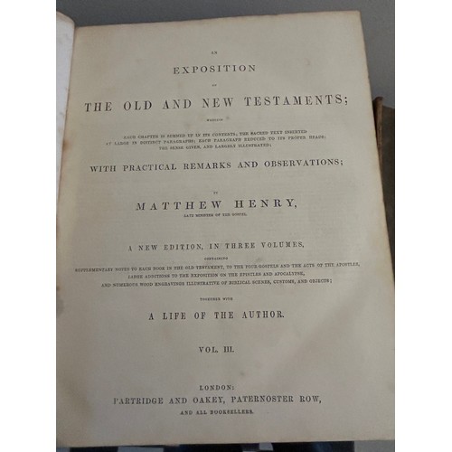 1073 - A quantity of 19thC leather bound books to comprise Cassell's Illustrated Family Bible Published by ... 