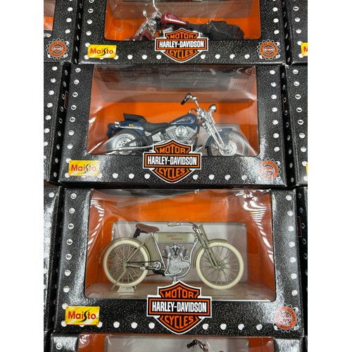 1159 - Twenty two boxed Maisto Harley Davidson Motorcycles Collector Edition diecast 1:18 models. (22)