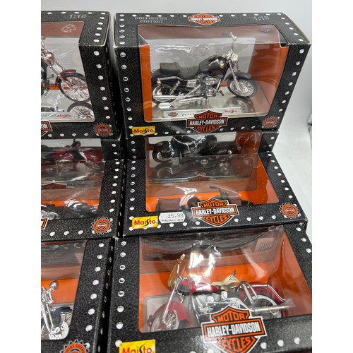 1159 - Twenty two boxed Maisto Harley Davidson Motorcycles Collector Edition diecast 1:18 models. (22)