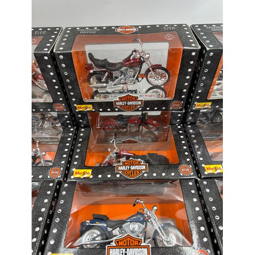 1159 - Twenty two boxed Maisto Harley Davidson Motorcycles Collector Edition diecast 1:18 models. (22)