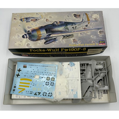 1160 - Six 1/72 scale model aircraft kits to include  Hasegawa Focke- Wulf Fw190F-8 mod 51304, Italeri Zwil... 