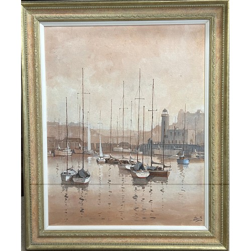 1318 - Don Micklethwaite (British 1936-): Scarborough Harbour, oil on board, signed  lower right Don. M. 
I... 