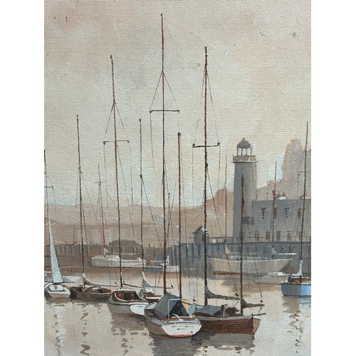 1318 - Don Micklethwaite (British 1936-): Scarborough Harbour, oil on board, signed  lower right Don. M. 
I... 