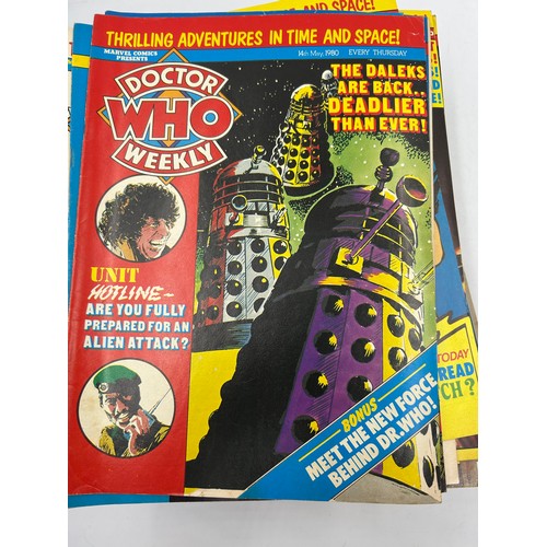 1100 - A large collection of 'Doctor Who Weekly' by Marvel Comics (87 issues) including Nos.5/14/15/19/20/2... 