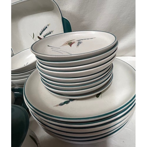 467 - A collection of Denby 'Green Wheat' pattern part tea and dinner service including  6 x dinner plates... 