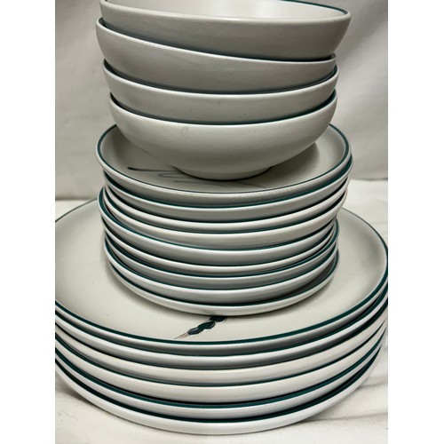 467 - A collection of Denby 'Green Wheat' pattern part tea and dinner service including  6 x dinner plates... 