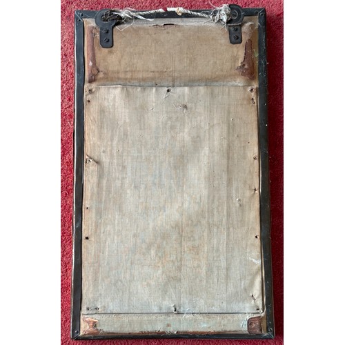 1026 - An Arts and Crafts Newlyn style hammered copper wall mirror with fish and shell design. 46 x 28cm.