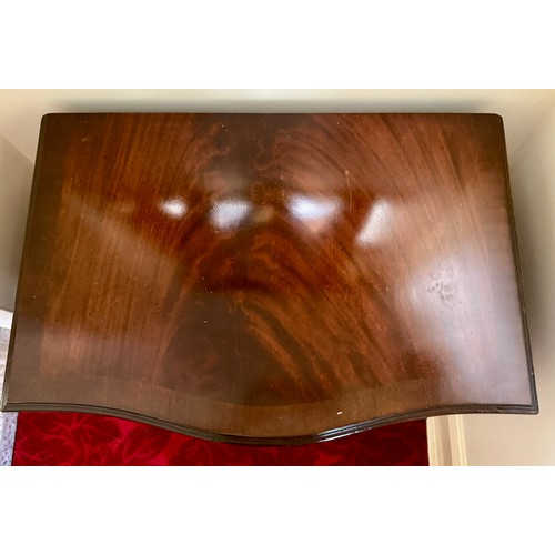 99 - Two mahogany serpentine fronted chests of drawers on bracket feet with brushing sides. 70 w x 48 d x... 