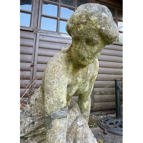 18 - A female statue in reconstituted stone. 65cm h.