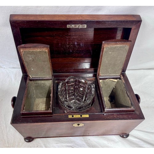 898 - Four various 19thC tea caddies, together with a mantel clock, a pair of brass candlesticks and a qua... 