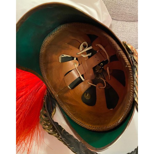 1020 - A fine and original Household Cavalry/Royal Horse Guards helmet. Complete with plume chin strap and ... 