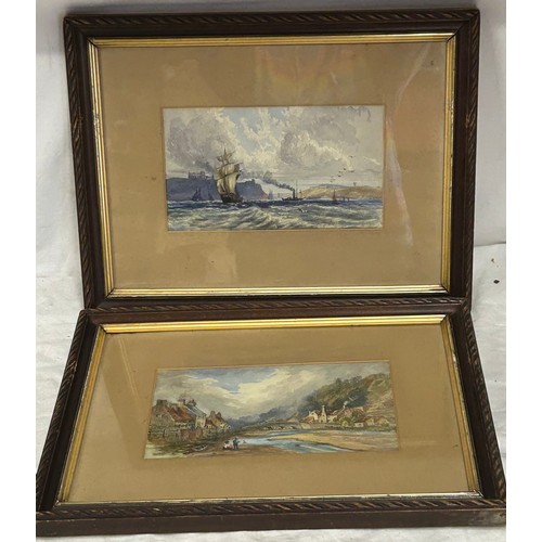 1325 - Two late 19thC watercolours by M. Dawson : 'Whitby Yorks from the sea' signed lower right M. Dawson ... 