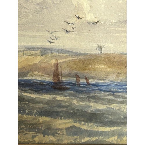 1325 - Two late 19thC watercolours by M. Dawson : 'Whitby Yorks from the sea' signed lower right M. Dawson ... 