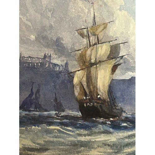 1325 - Two late 19thC watercolours by M. Dawson : 'Whitby Yorks from the sea' signed lower right M. Dawson ... 