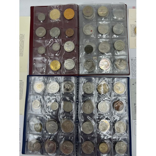 753 - Two albums containing a collection of commemorative coins including certificates for Replica Charles... 