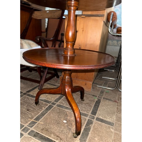 124 - A 19thC mahogany three height dumb waiter. 113 h x 36cm d to top.