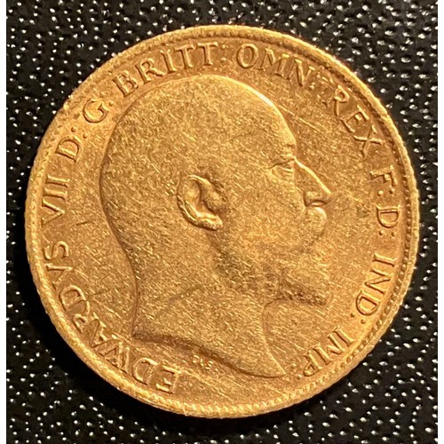 757 - An Edward VII 1910 half Sovereign.