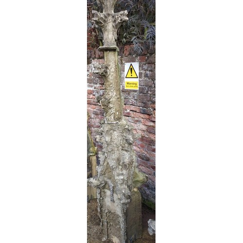 3 - A Yorkshire limestone medieval pinnacle with lead clamps ex Beverley Minster. 225cm h. CSO2.