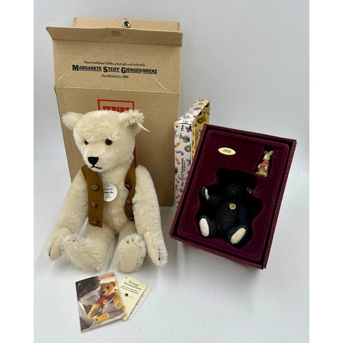 1106A - A Steiff limited edition Teddy Bu bear No. 2395/4000 with box together with a Steiff Enesco mourning... 