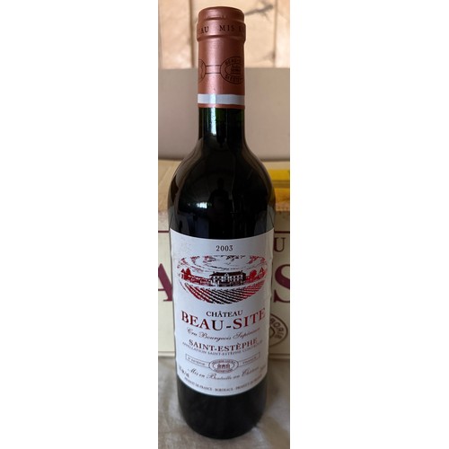 30 - Chateau Beau-Site Cru Bourgeois Superieur Saint - Estephe. 2003. 24 x 750ml. (2 boxes)