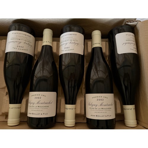 32 - Puligny Montrachet Clos de la Mouchere Premier Cru. Jean Boillot & Fils. 2002. 11 x 75cl.