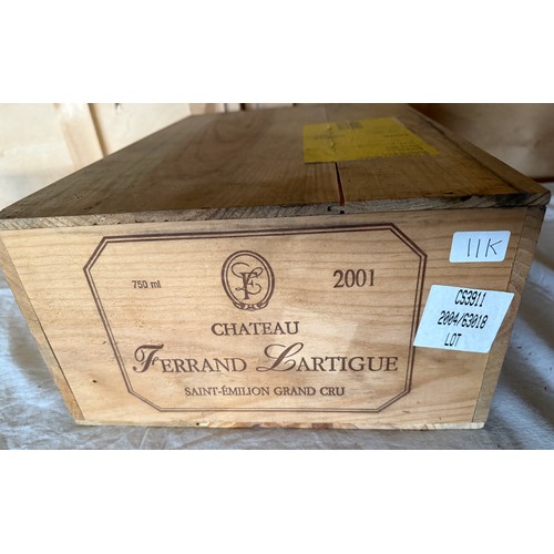 46 - Chateau Ferrand Lartigue Saint Emilion Grand Cru. 2001. 12 x 750ml. OWC.