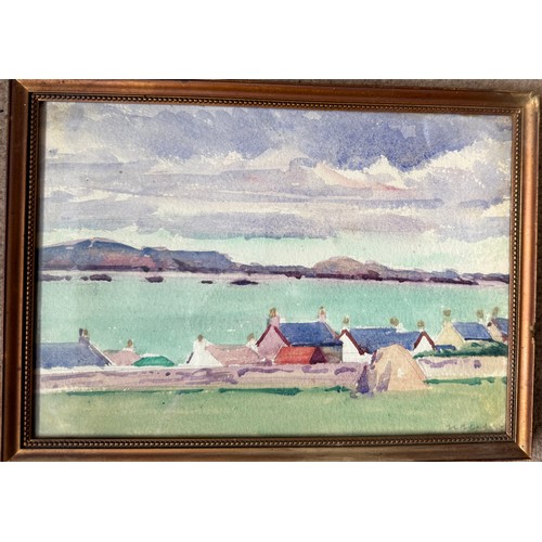 Francis Campbell Boileau Cadell R.S.A, R.S.W, (Scottish 1883-1937) Watercolour probably depicting Iona. Signed L.R. 17.5cm x 25cm.