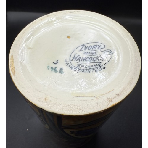 14 - A Hancock’s Ivory Ware hand painted vase. 16.5cm h.