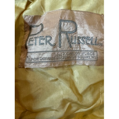 504 - A 1930's Peter Russell canary yellow sequinned bias cut dress of cotton tulle over a silk crepe bias... 