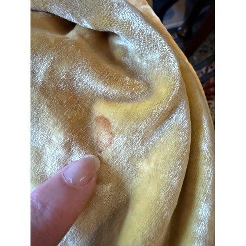 504 - A 1930's Peter Russell canary yellow sequinned bias cut dress of cotton tulle over a silk crepe bias... 