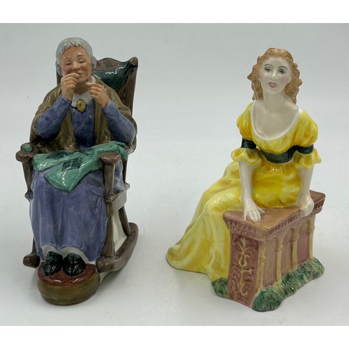 21 - A collection of Royal Doulton figures to include Blossom HN1109, A Stitch in Time HN2352, Autumn Bre... 