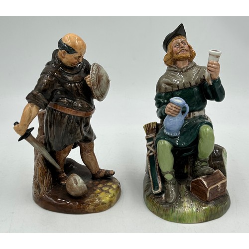 26 - A collection of Royal Doulton figures to include The Puppet Maker HN2253, Robert Burns HN3641, Friar... 