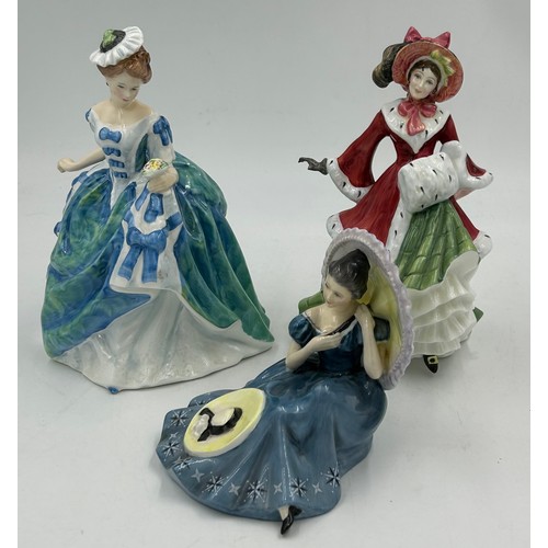 28 - A collection of Royal Doulton figures to include Red Red Rose Language of Love limited edition 3888/... 