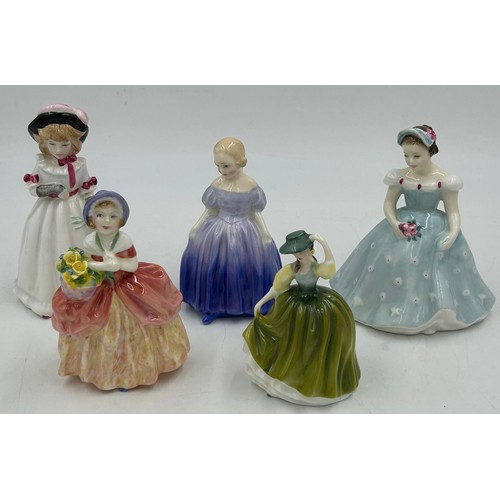 31 - A collection of Royal Doulton Figures to include Babie HN1679, Monica HN1467, Autumn Breezes HN2176,... 