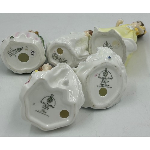 31 - A collection of Royal Doulton Figures to include Babie HN1679, Monica HN1467, Autumn Breezes HN2176,... 