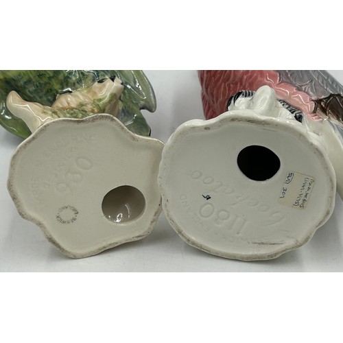 33 - A collection of Beswick birds to include barn owl 1046 19cm, 3 x small barn owls, cockatoo 1180, par... 