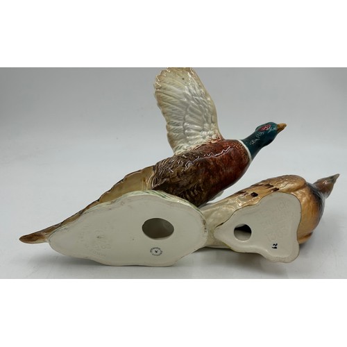 34 - A collection of Beswick birds to include Pheasant 849, Pigeon 1383, Cuckoo 2315, Jay 2417, Pair of G... 