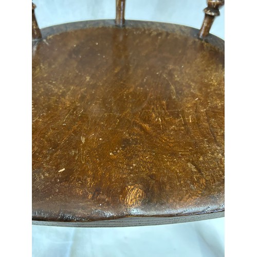 3 - A oak children's Captains Chair with the name 'Mary' carved to the back, total height 57cm, seat 30c... 
