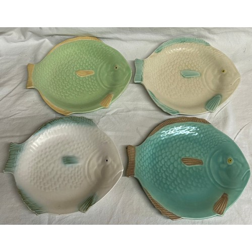 37 - A collection of Shorter & Son fish ware plates to include large plate 51cm l, 2 x plates 37cm, 2 x l... 