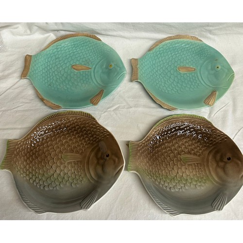 37 - A collection of Shorter & Son fish ware plates to include large plate 51cm l, 2 x plates 37cm, 2 x l... 