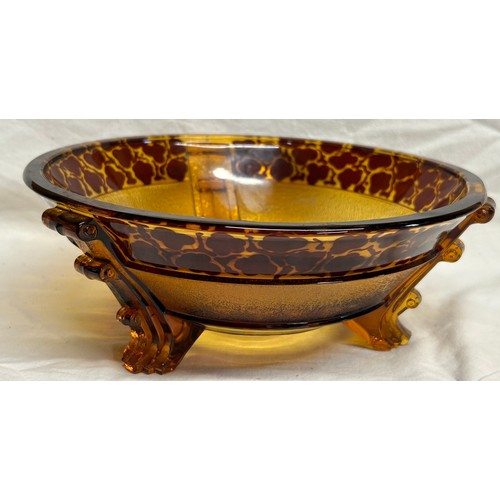 38 - A Royal Doulton Lambeth three legged jardinière in 'Gold Swirls' design 18cm h together with 1950/60... 